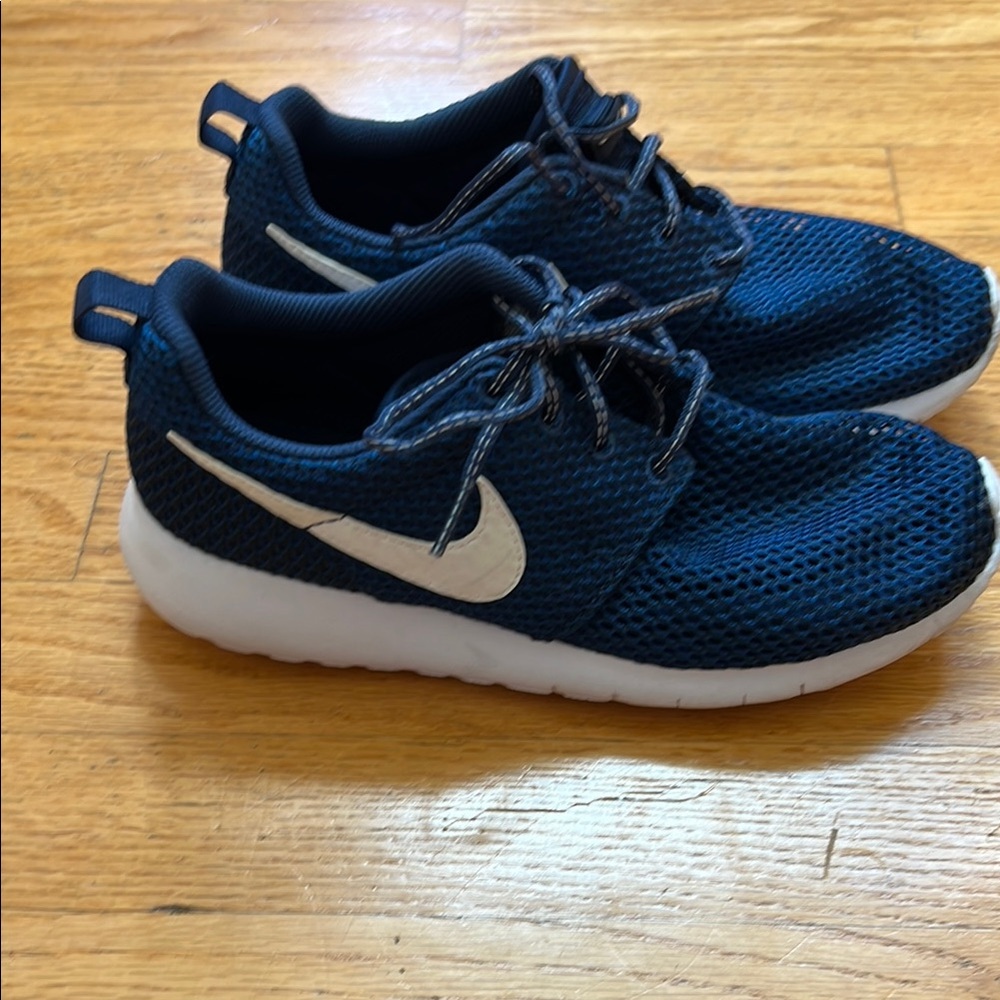 Nike Blue and White Sneakers with Breathable Mesh Upper